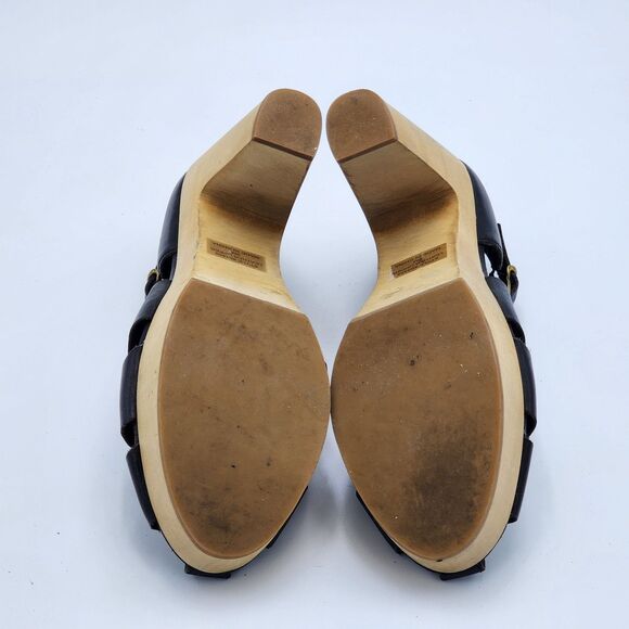 Madewell Andie Fisherman Chunky Wooden Platform Heels Size 9 - Picture 7 of 10